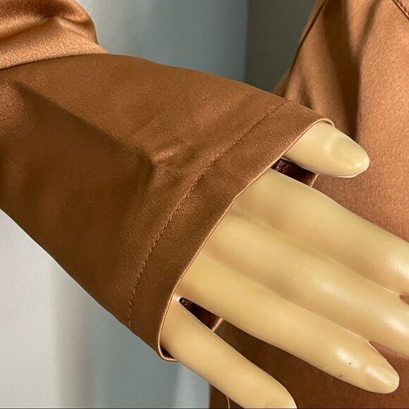 NWT Pretty Little Thing Chocolate Satin Corset Detail Cross Bust Jumpsuit Size 4 - Picture 8 of 16